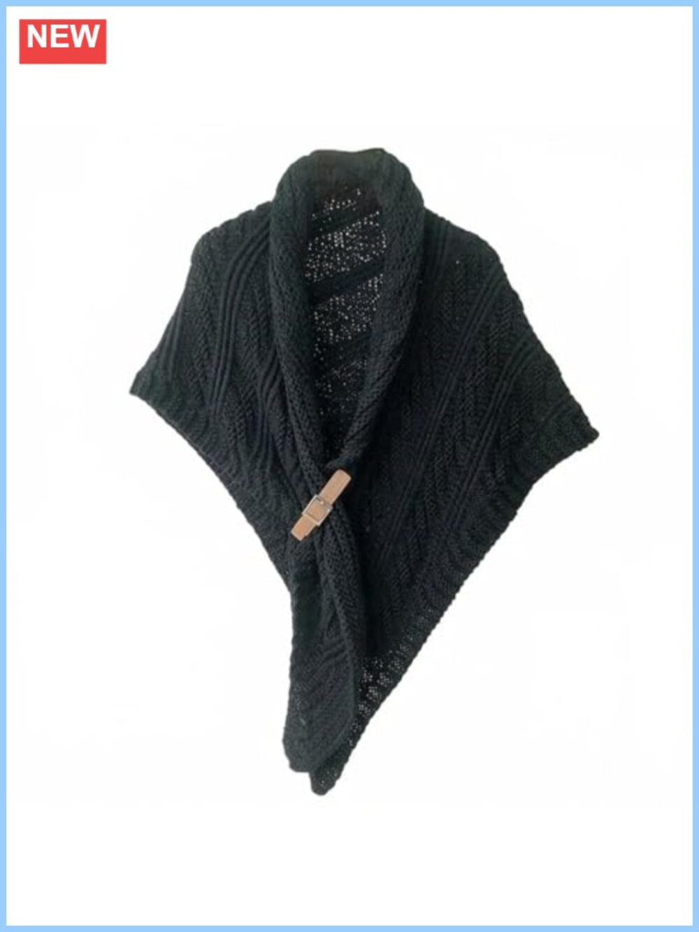Knit Drape Shawl Wrap Buckle Closure Winter Pashmina Travel Casual